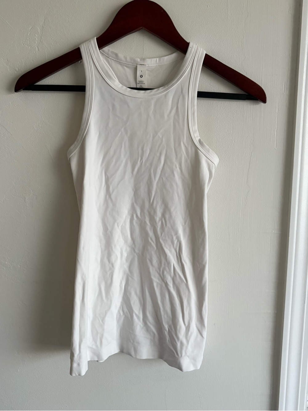 lululemon athletica White Ribbed Tank - Slim Scoop Neck